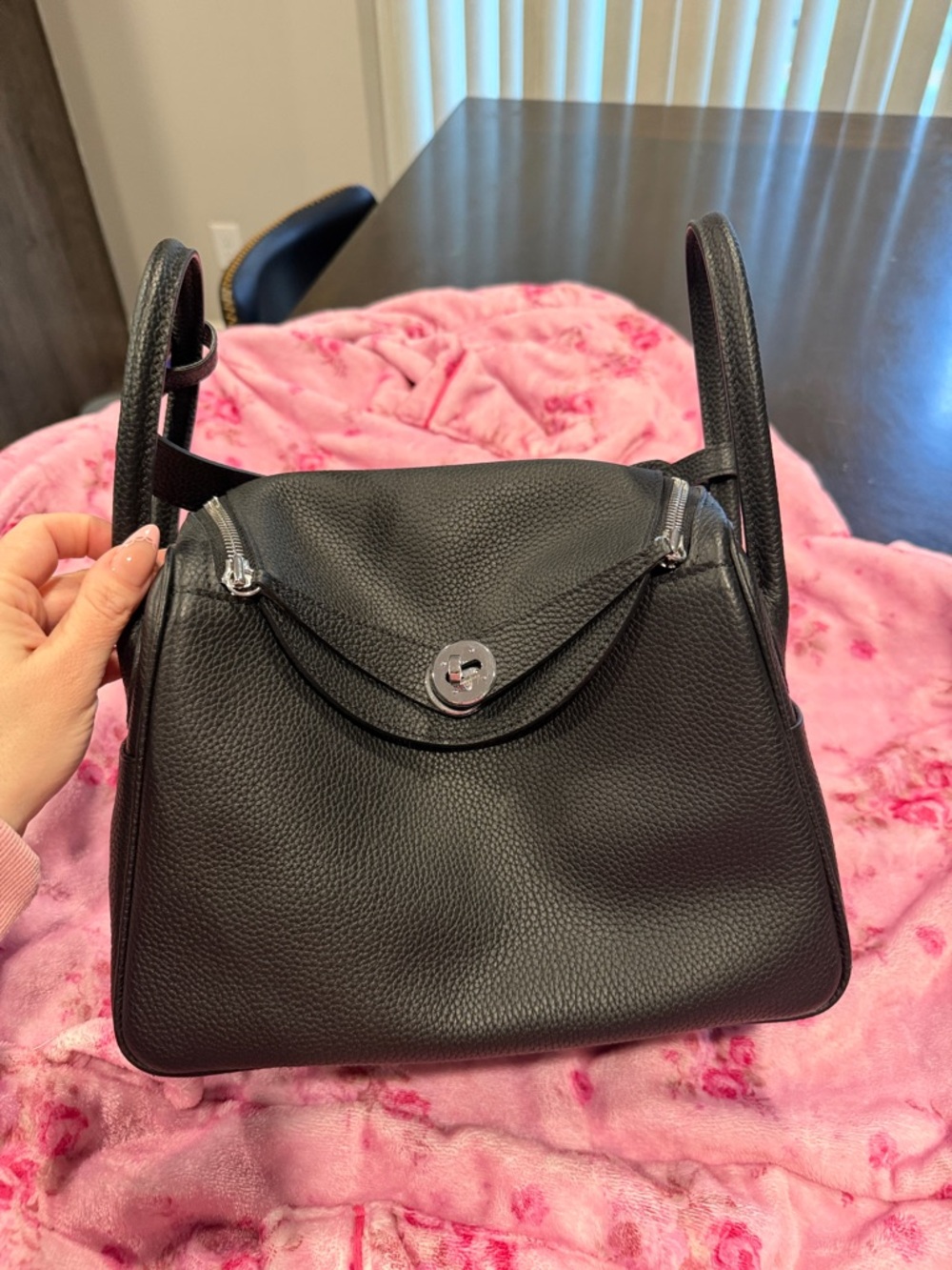 Black Leather Women's Shoulder Bag